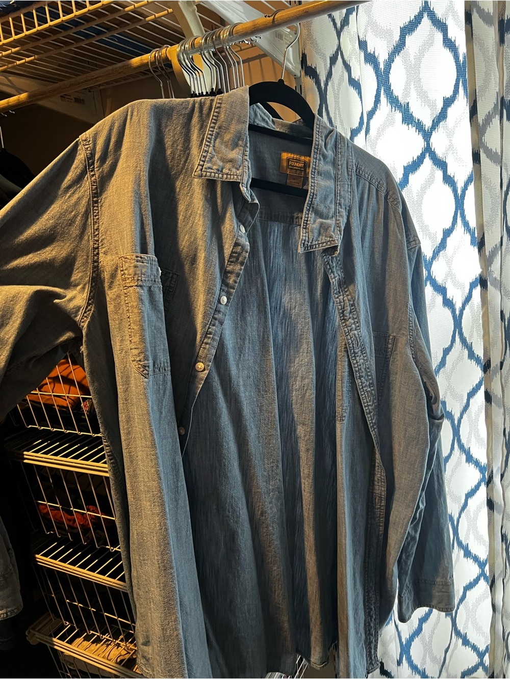The Foundry Supply Co. Men's Denim Shirt Jacket in Faded Blue